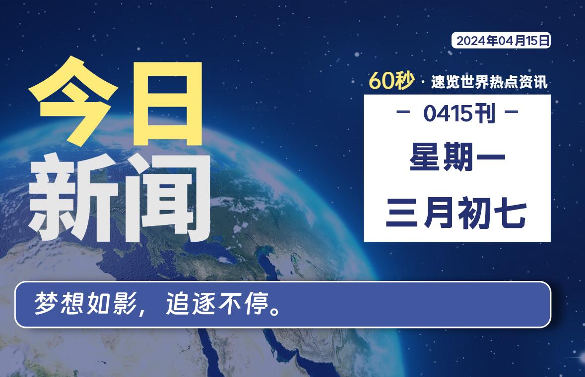 04月15日，星期一，知天下-羽化飞翔